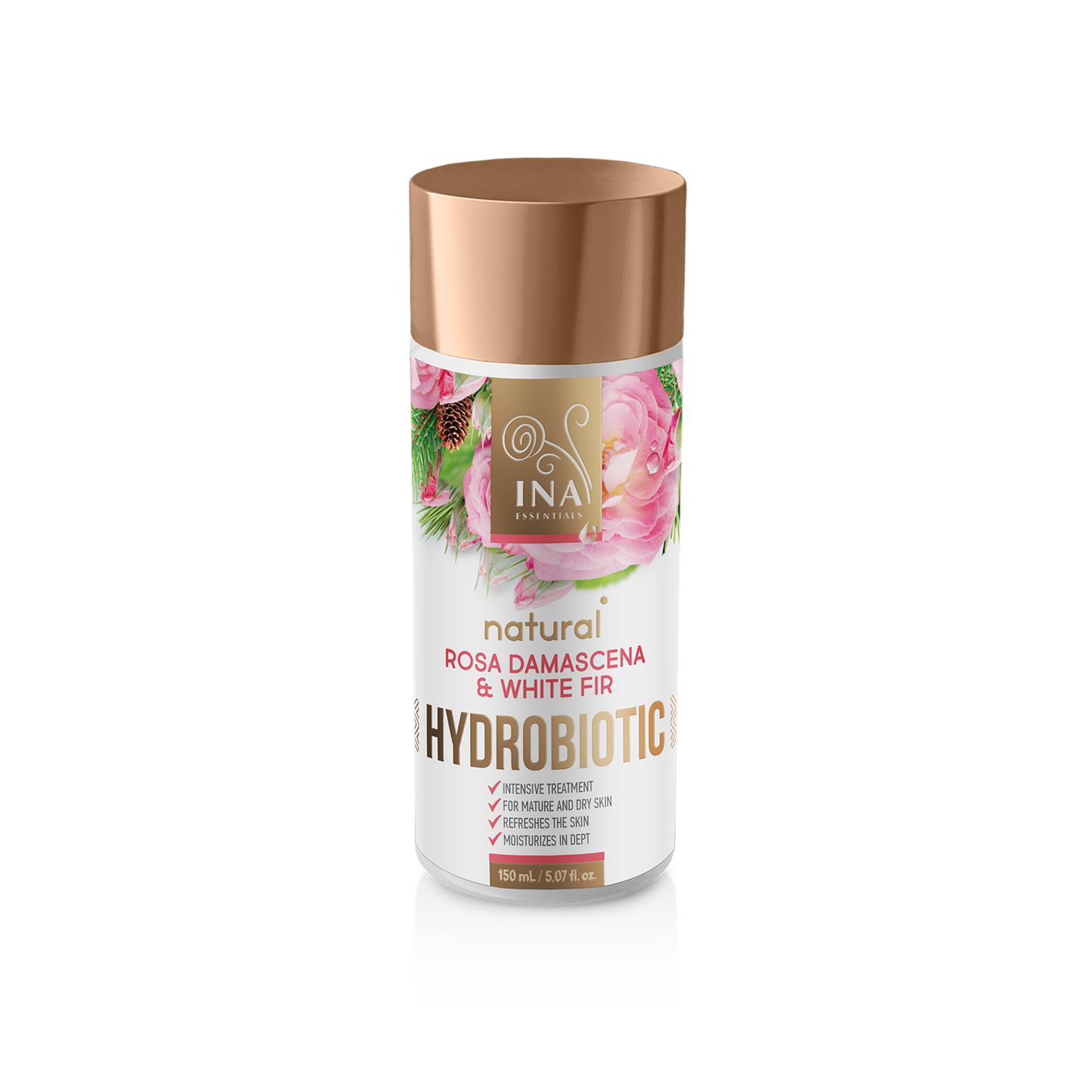 Hydrobiotic - Роза, Бяла ела и Лимонова кора - интензивна Anti-Age грижа